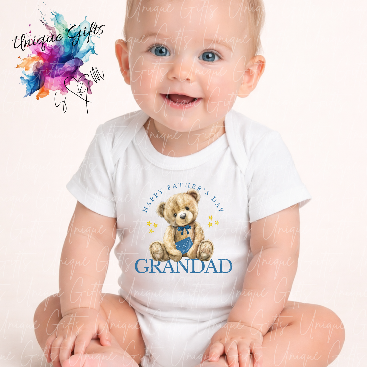 Cute Bear Daddy or Grandad Baby Grow | Unique Gifts