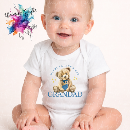 Cute Bear Daddy or Grandad Baby Grow | Unique Gifts