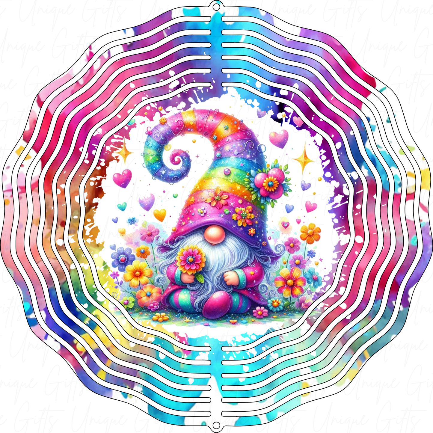 Wind Spinner Cute Colourful Gnome Design.