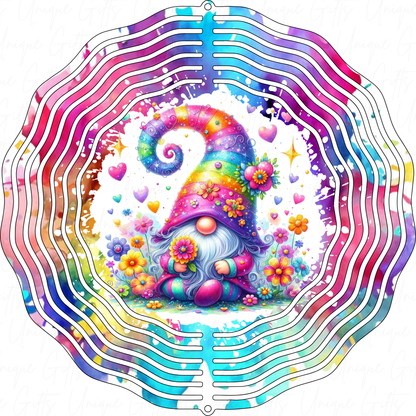 Wind Spinner Cute Colourful Gnome Design.