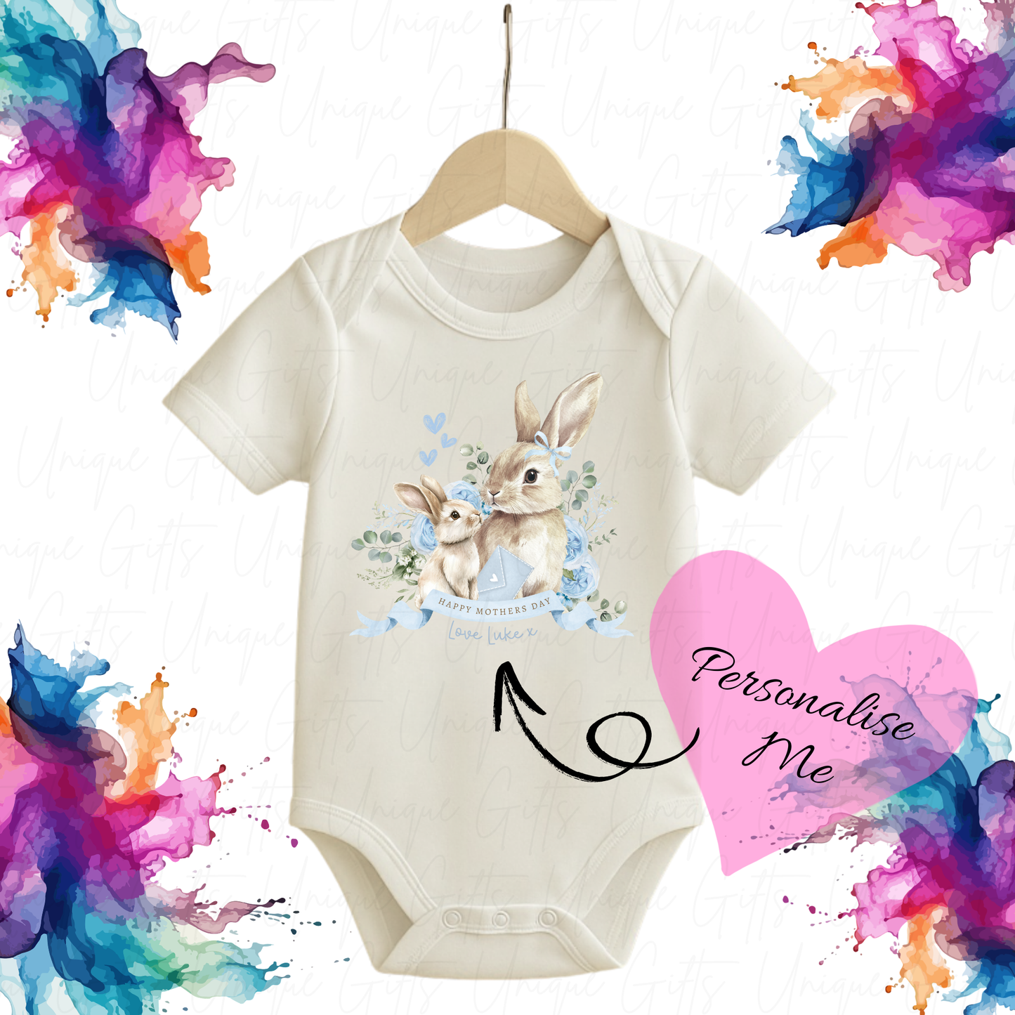 Happy Mother's Day Mother & Baby Bunny Baby Grow | Unique Gifts