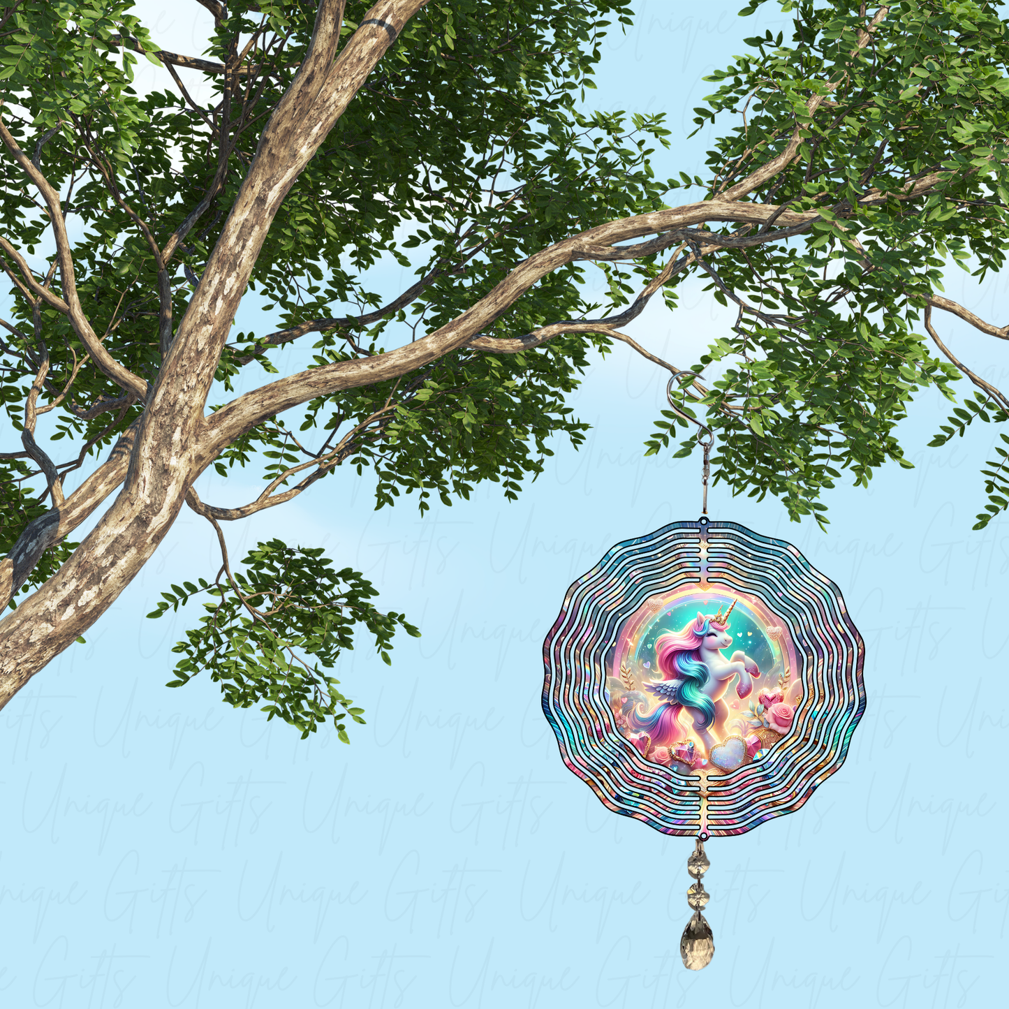 Wind Spinner Cute Colourful Unicorn Design.