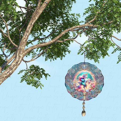 Wind Spinner Cute Colourful Unicorn Design.