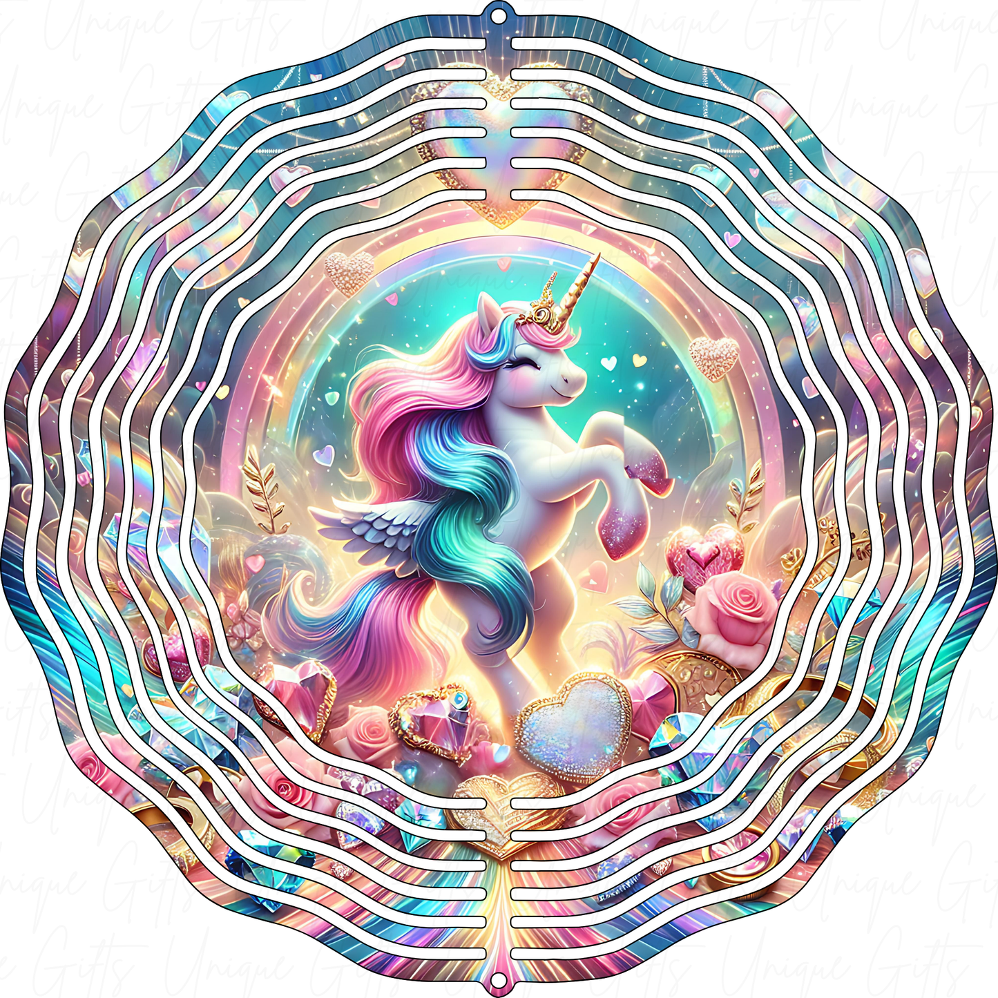 Wind Spinner Cute Colourful Unicorn Design.