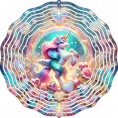 Wind Spinner Cute Colourful Unicorn Design.