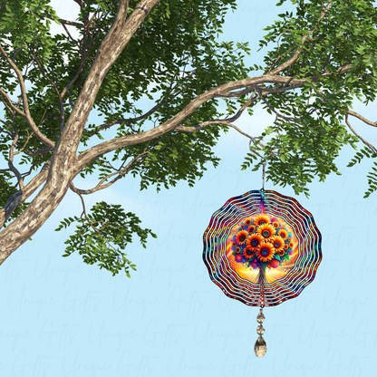 Wind Spinner Cute Bunch Of Sunflowers Design.
