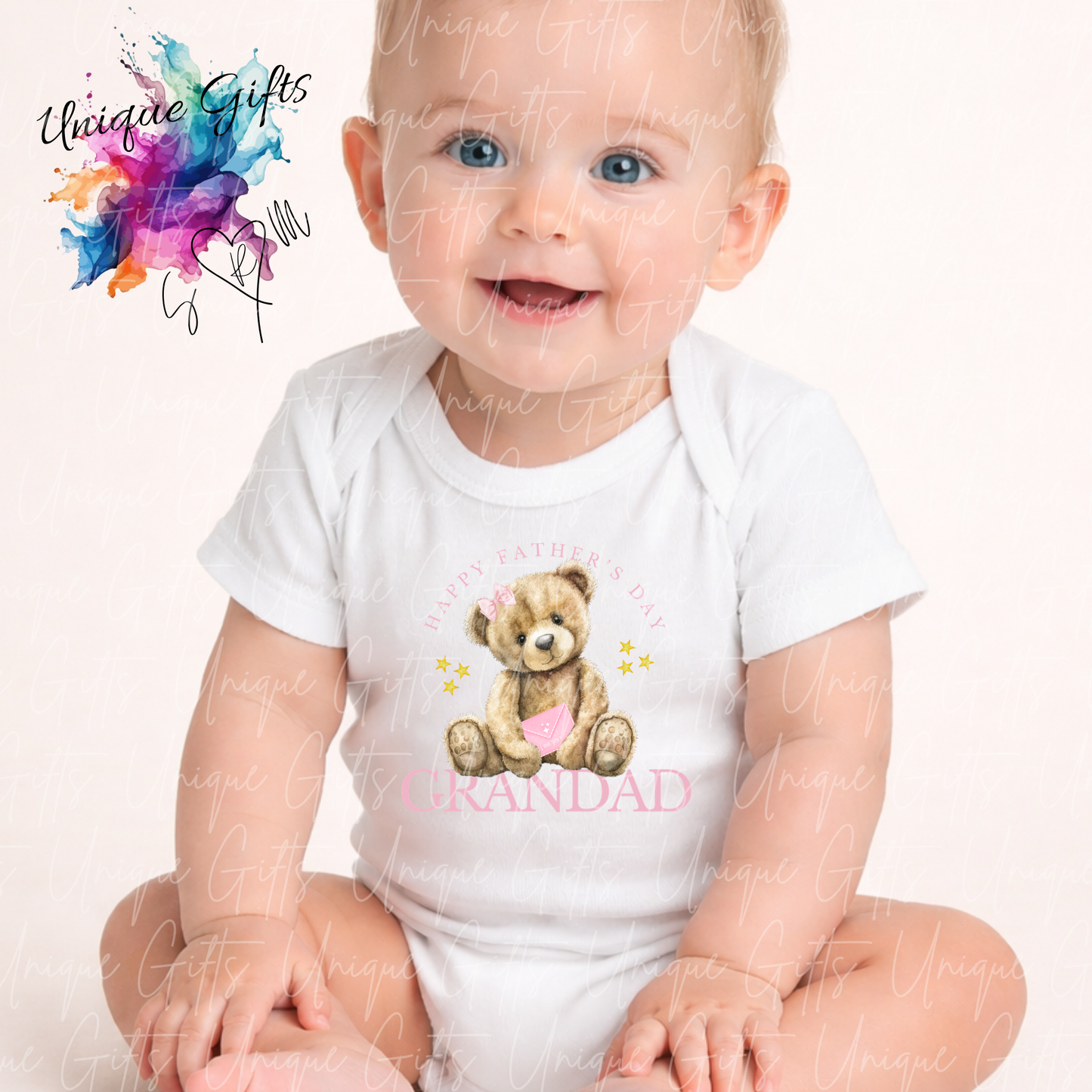 Cute Bear Daddy or Grandad Baby Grow | Unique Gifts