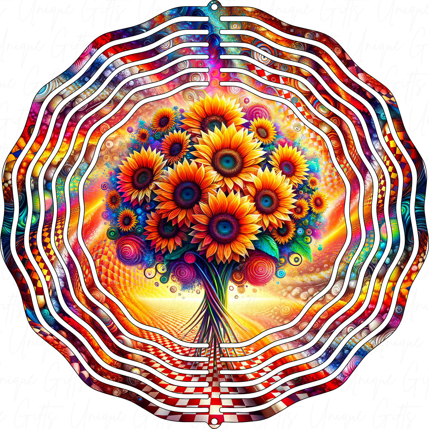 Wind Spinner Cute Bunch Of Sunflowers Design.