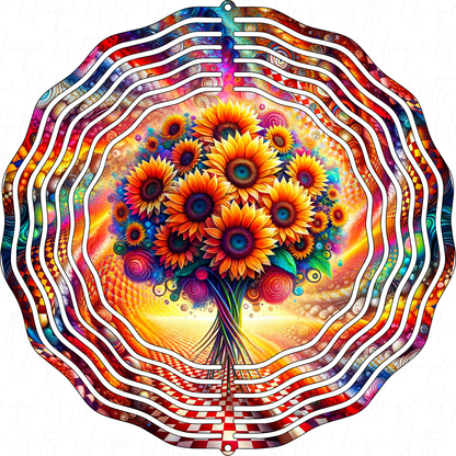 Wind Spinner Cute Bunch Of Sunflowers Design.