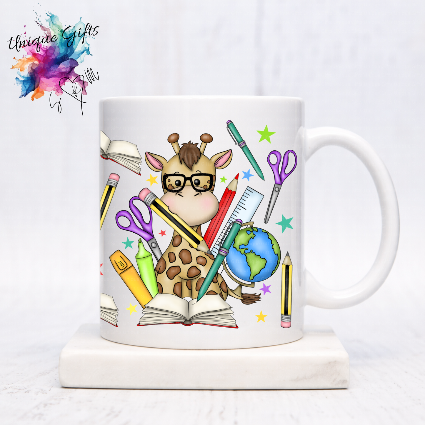 Teacher Giraffe Mug – Glasses & Stationery Design
