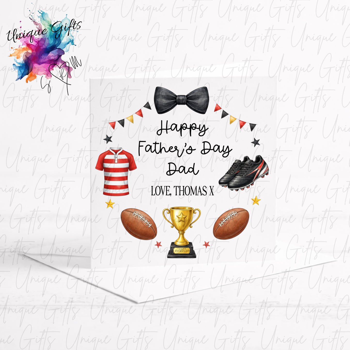 Personalised rugby Father's Day card – Dad or Grandad | Unique Gifts