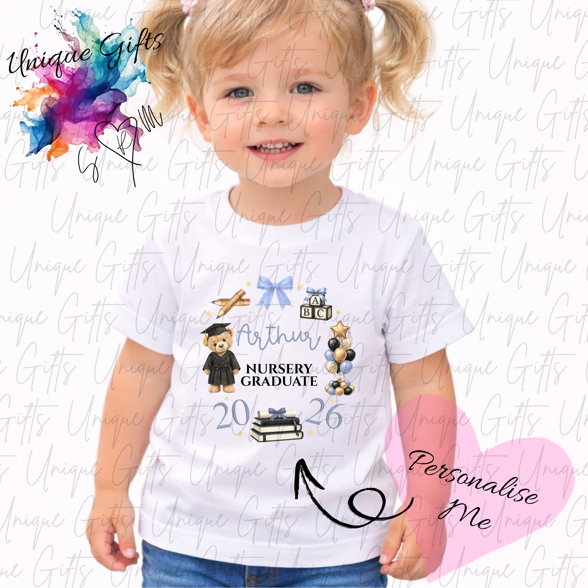 Personalised nursery leavers t-shirt – children's graduation keepsake, multiple colours available