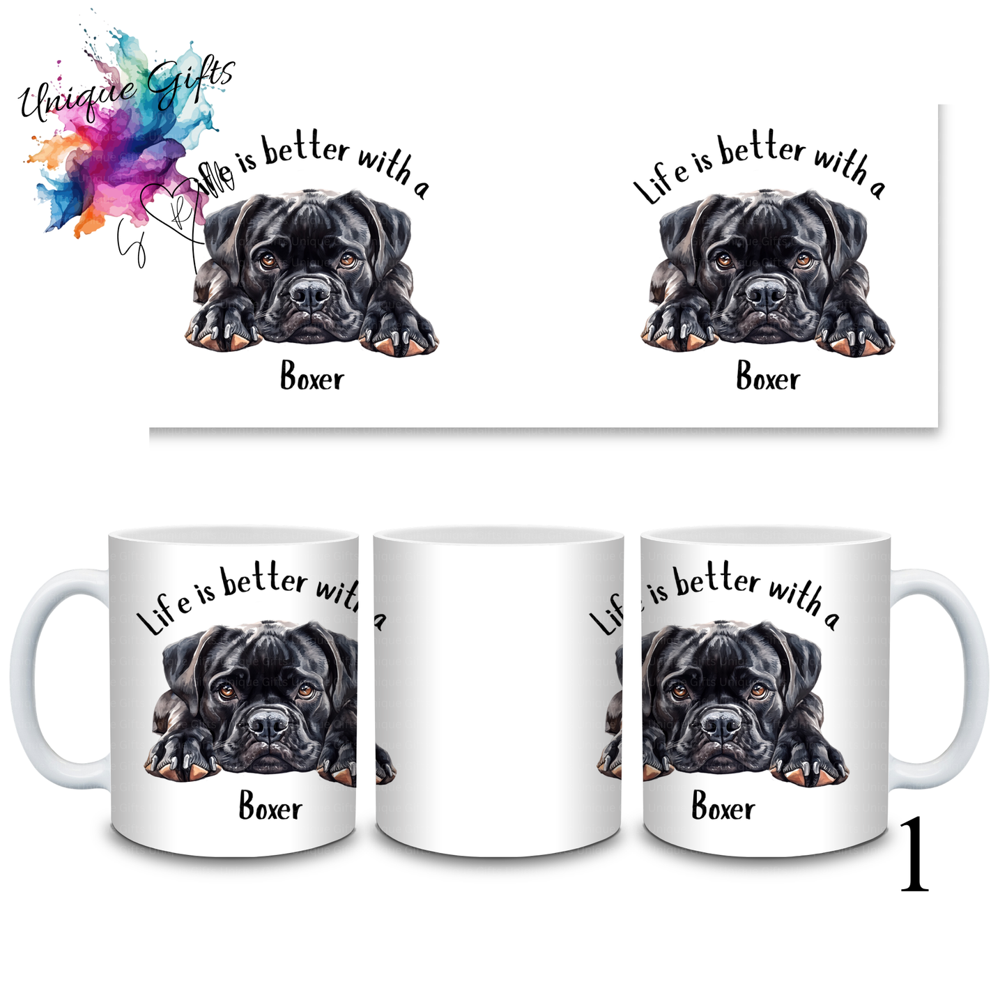Boxer Dog Coffee Mug | Life is Better with a Boxer – 11oz Ceramic