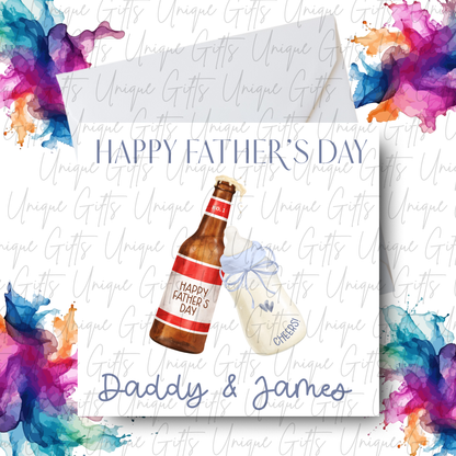 personalised-beer-pint-glass-fathers-day-card-daddy-or-grandad | Unique Gifts