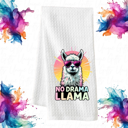 No Drama Llama Kitchen Tea Towel – Waffle Knit