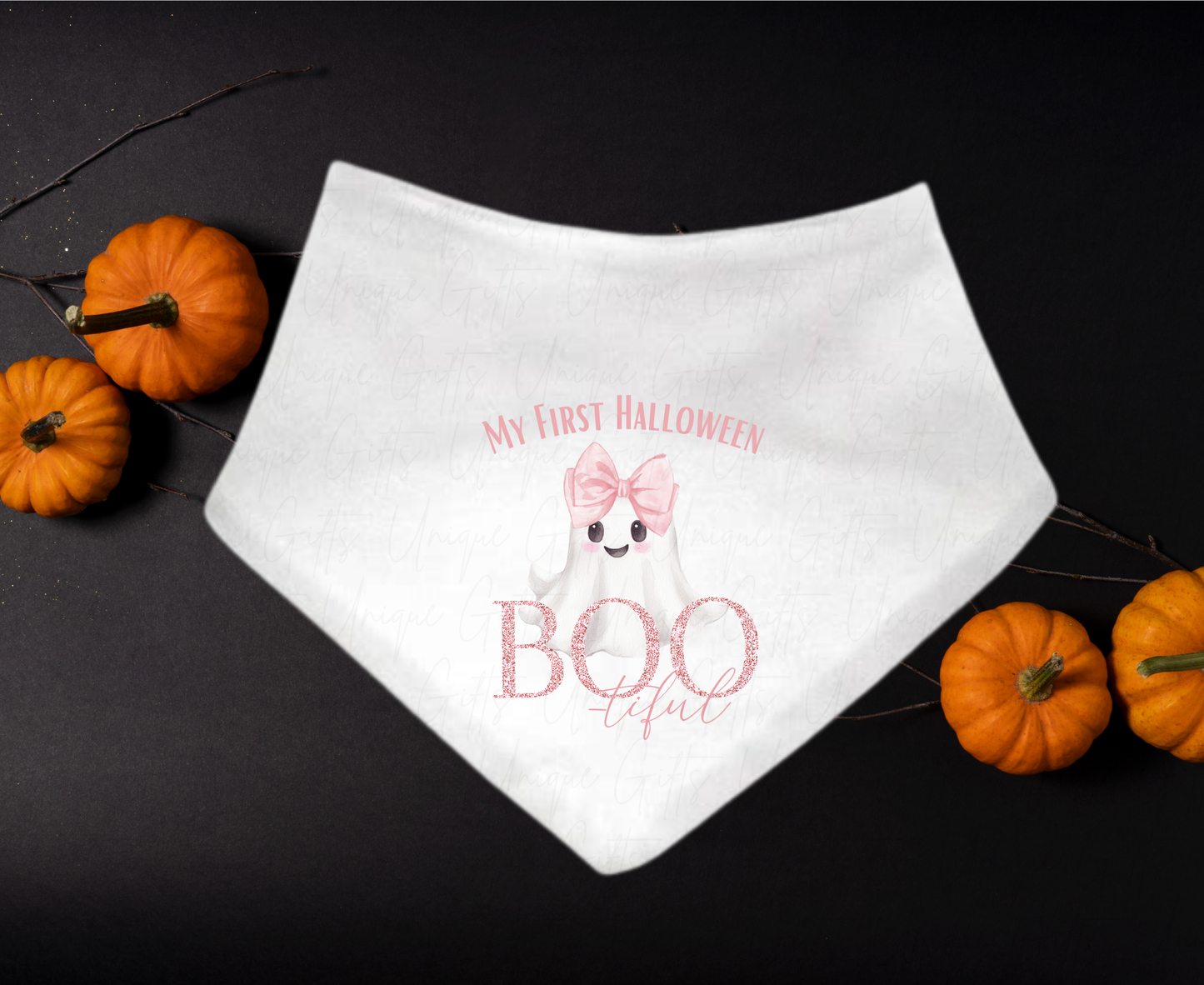 Personalised First Halloween Bandana Bib – “Boo-tiful Baby”