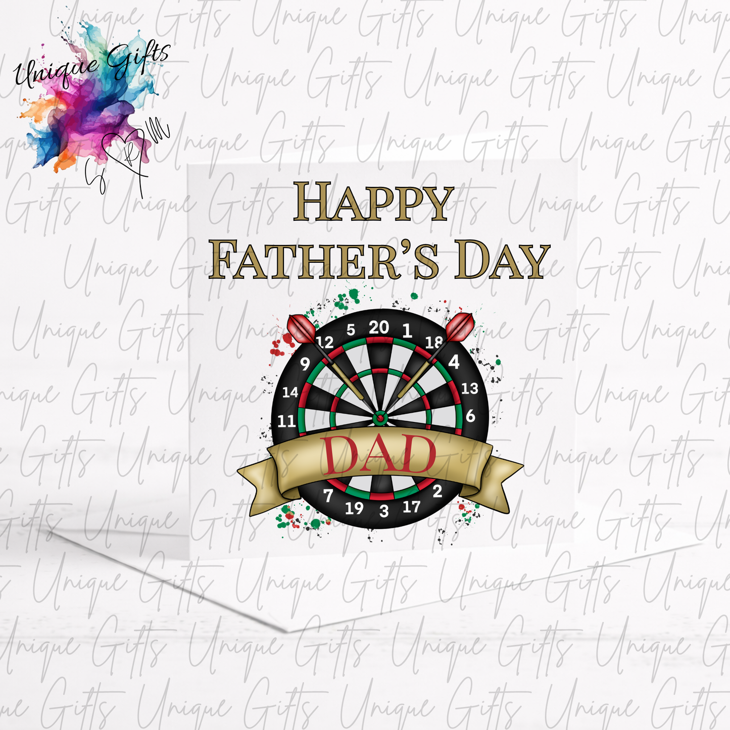 Personalised darts Father's Day card – Dad or Grandad | Unique Gifts