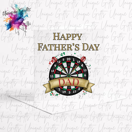 Personalised darts Father's Day card – Dad or Grandad | Unique Gifts