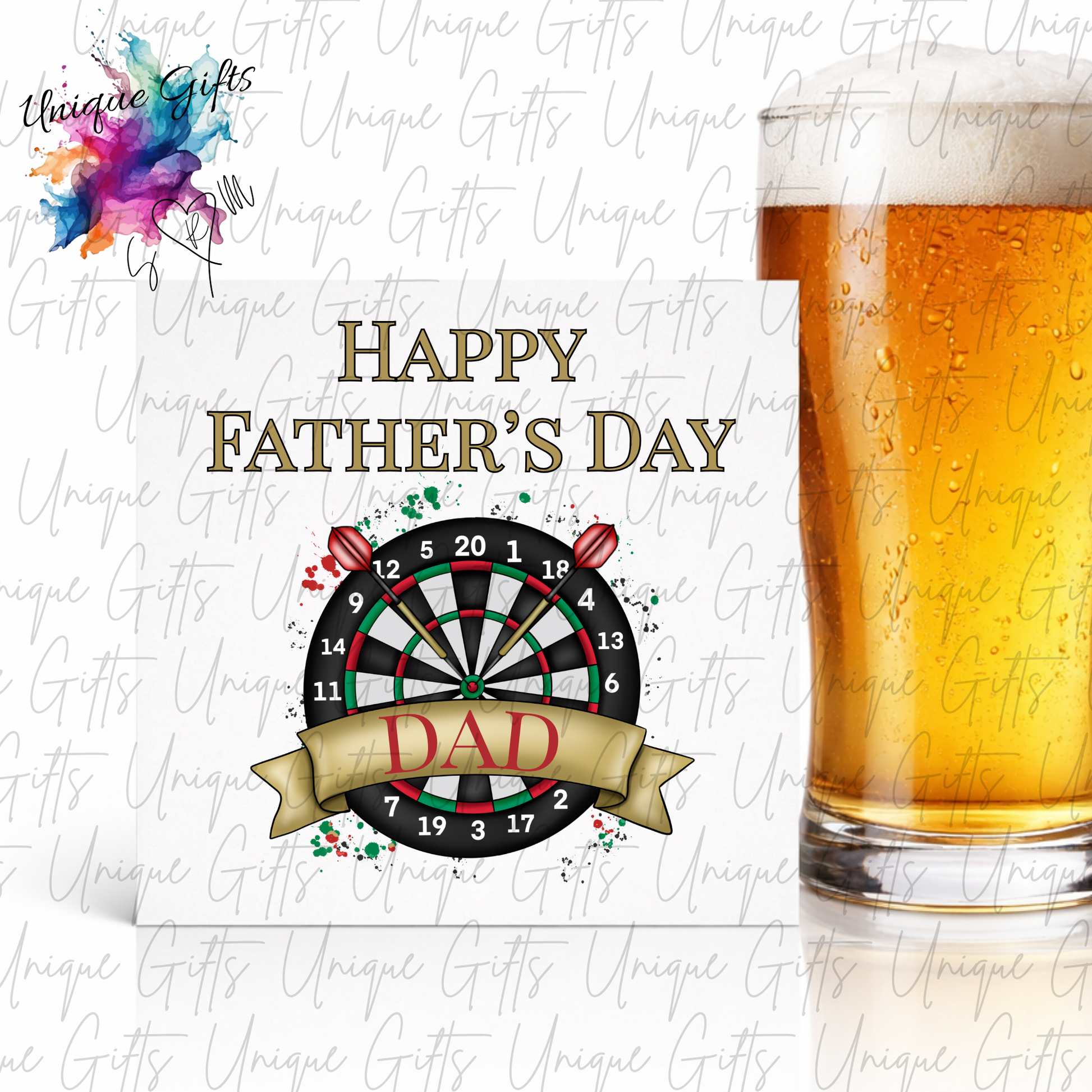 Personalised darts Father's Day card – Dad or Grandad | Unique Gifts