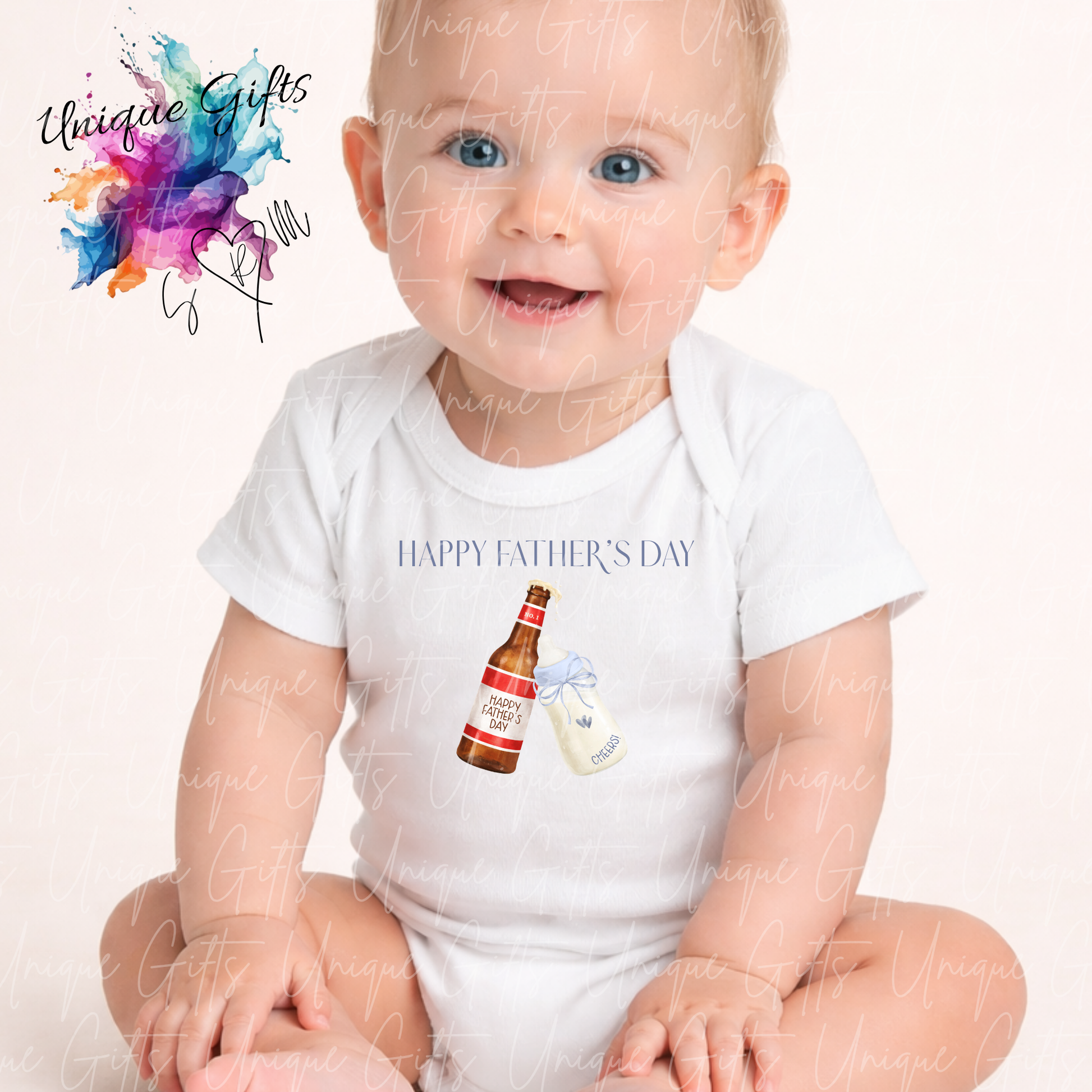 Beer & Milk Daddy or Grandad Baby Grow | Unique Gifts