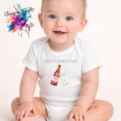 Beer & Milk Daddy or Grandad Baby Grow | Unique Gifts