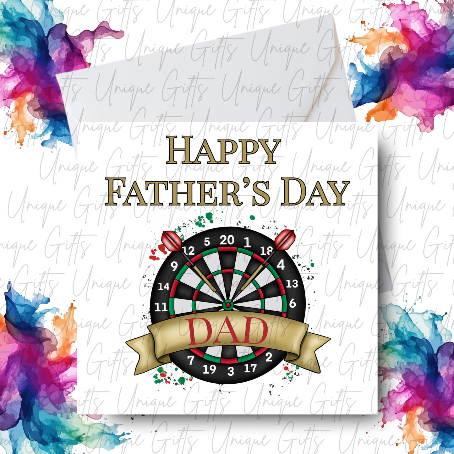 Personalised darts Father's Day card – Dad or Grandad | Unique Gifts