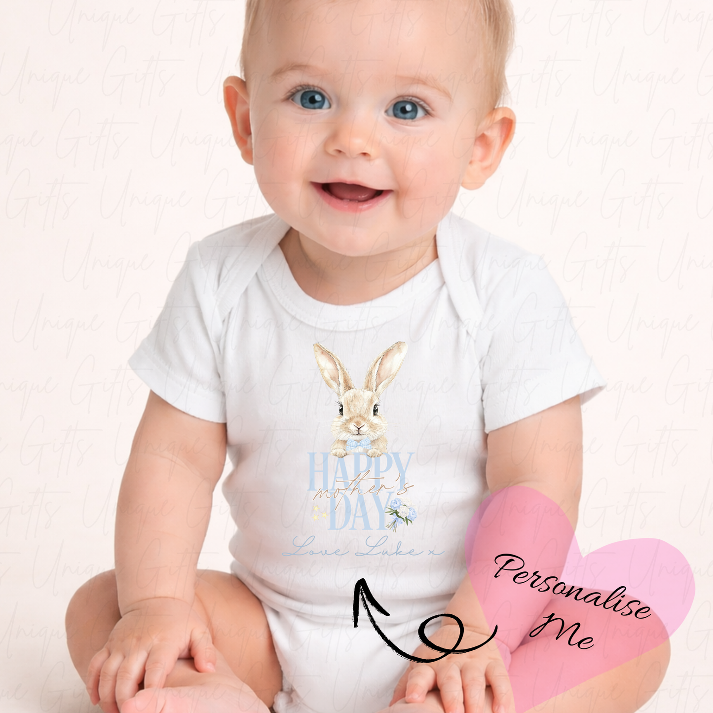 Happy Mother's Day Cute Bunny Baby Grow | Unique Gifts