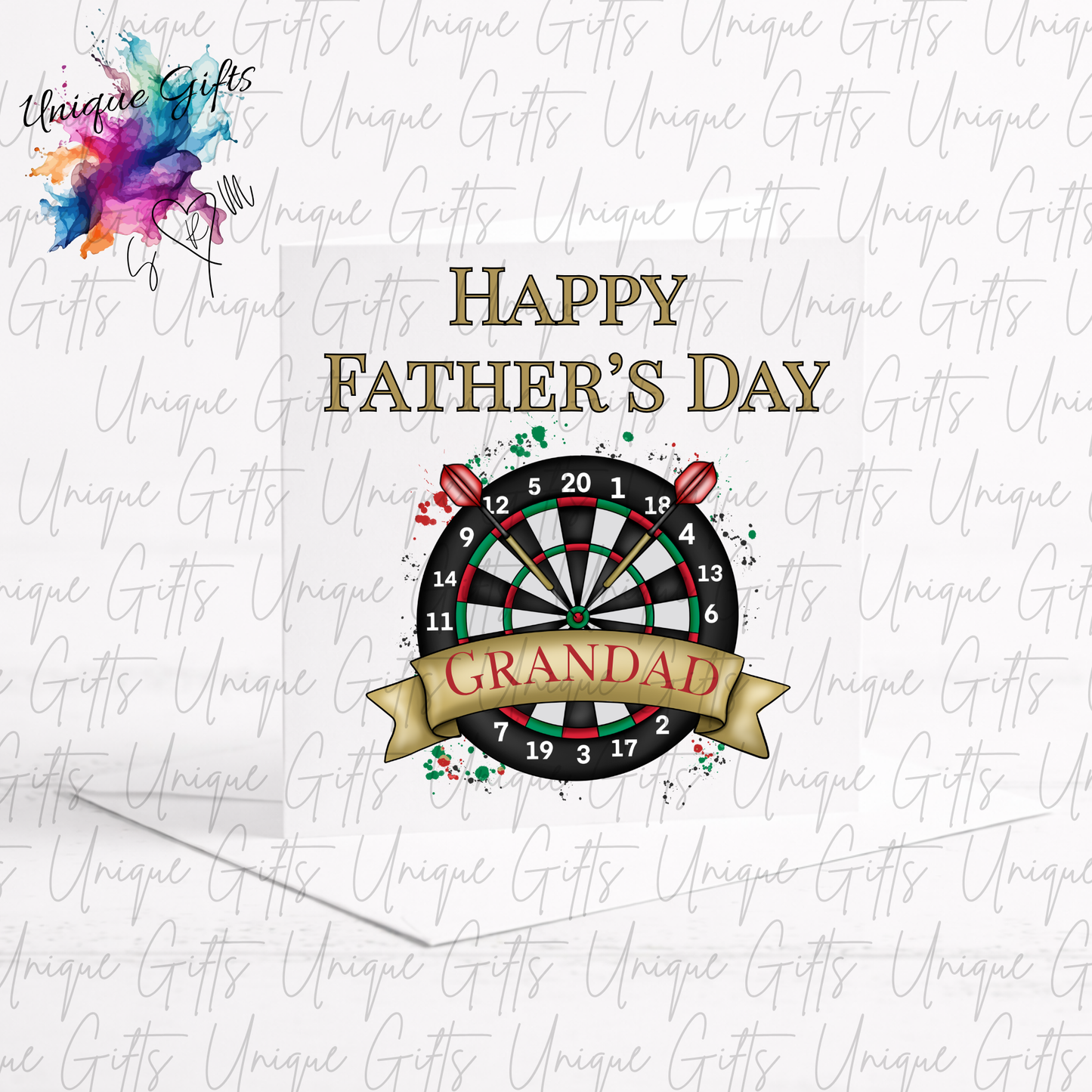 Personalised darts Father's Day card – Dad or Grandad | Unique Gifts