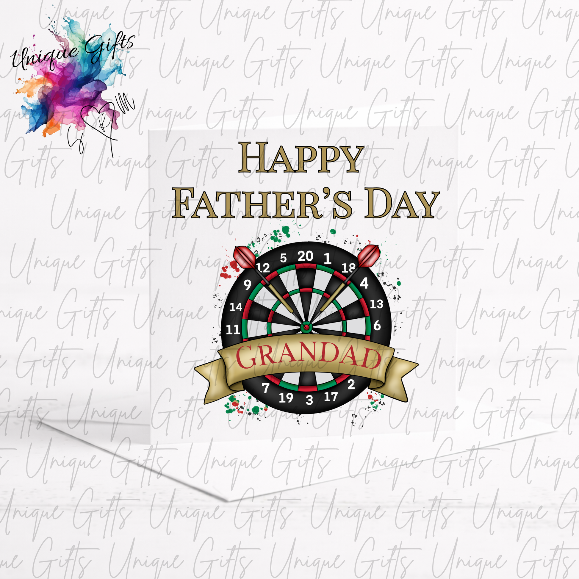 Personalised darts Father's Day card – Dad or Grandad | Unique Gifts