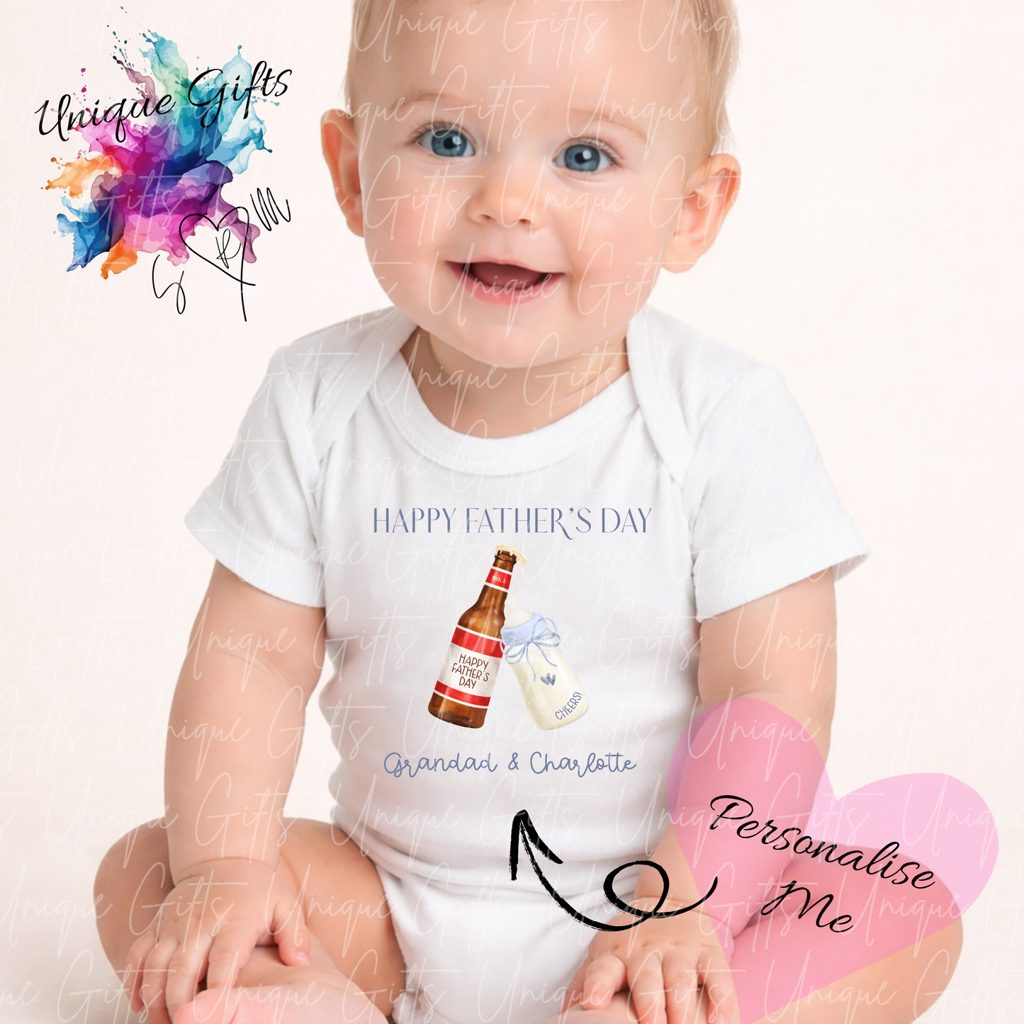 Beer & Milk Daddy or Grandad Baby Grow | Unique Gifts