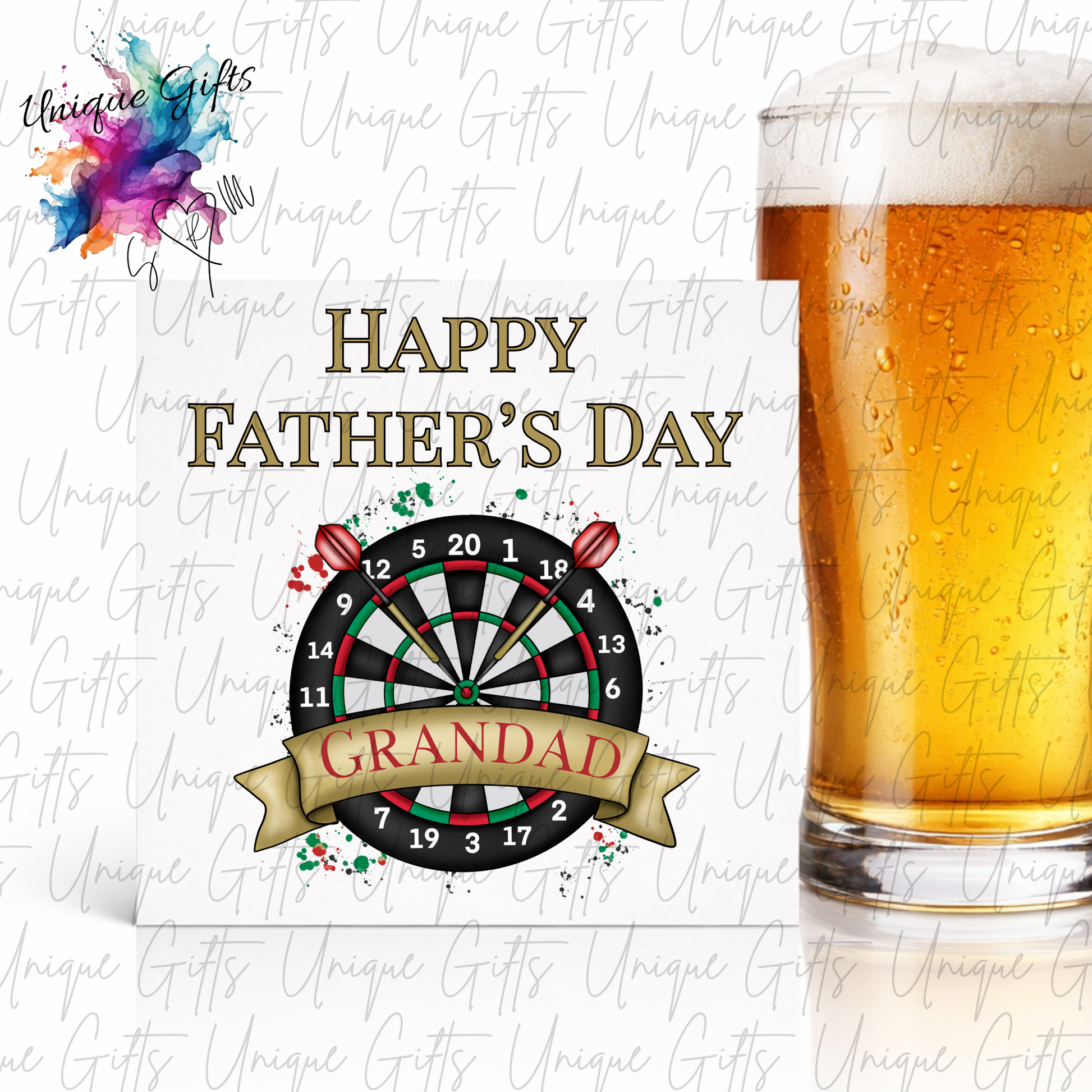 Personalised darts Father's Day card – Dad or Grandad | Unique Gifts