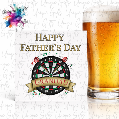 Personalised darts Father's Day card – Dad or Grandad | Unique Gifts