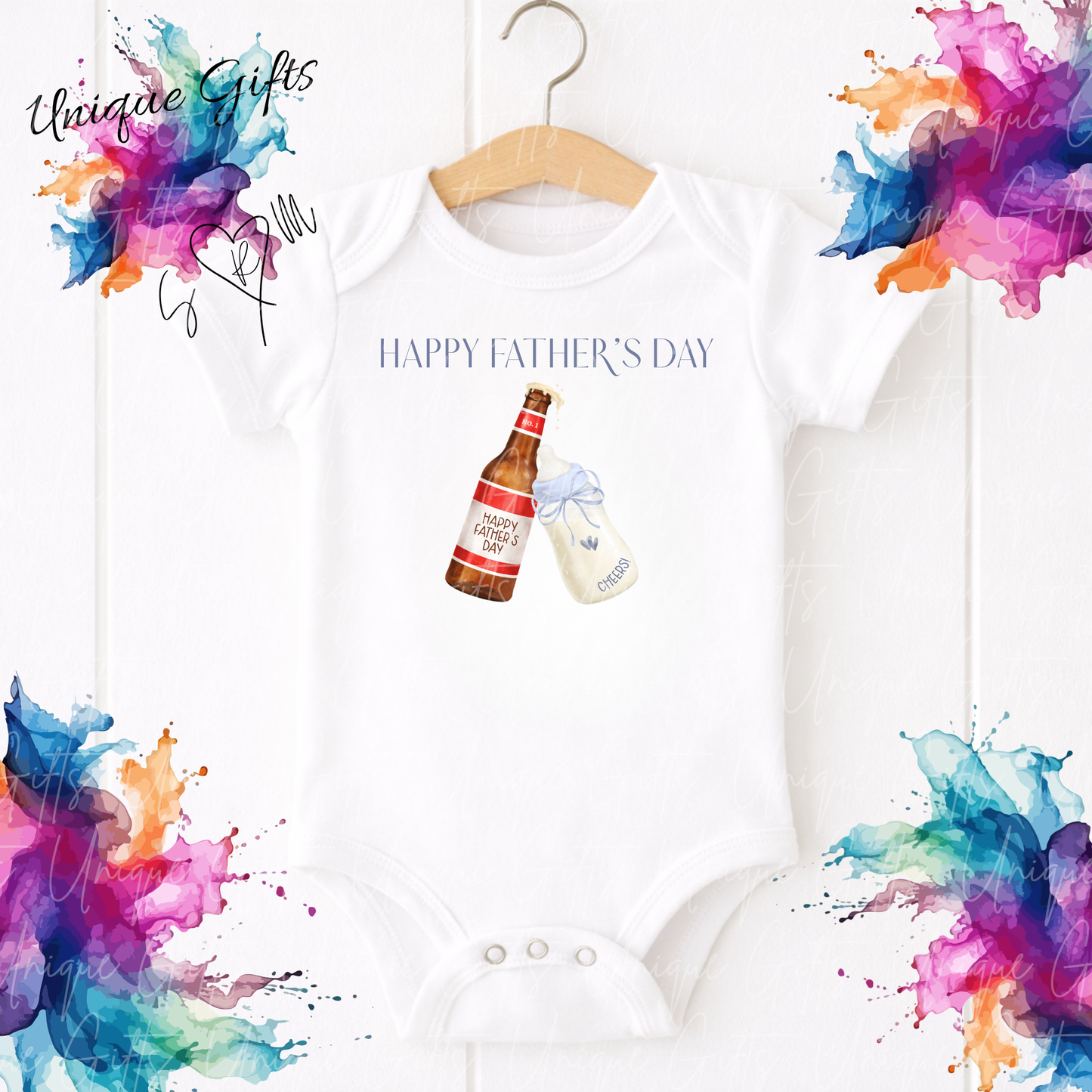 Beer & Milk Daddy or Grandad Baby Grow | Unique Gifts