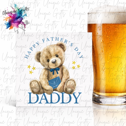 Personalised cute bear Father's Day card – Daddy or Grandad | Unique Gifts