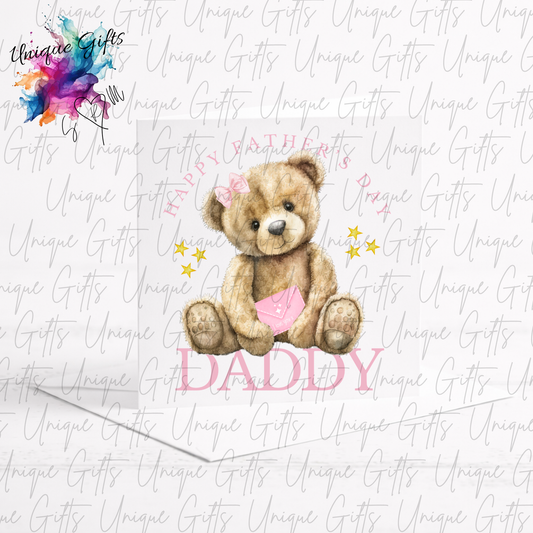 Personalised cute bear Father's Day card – Daddy or Grandad | Unique Gifts