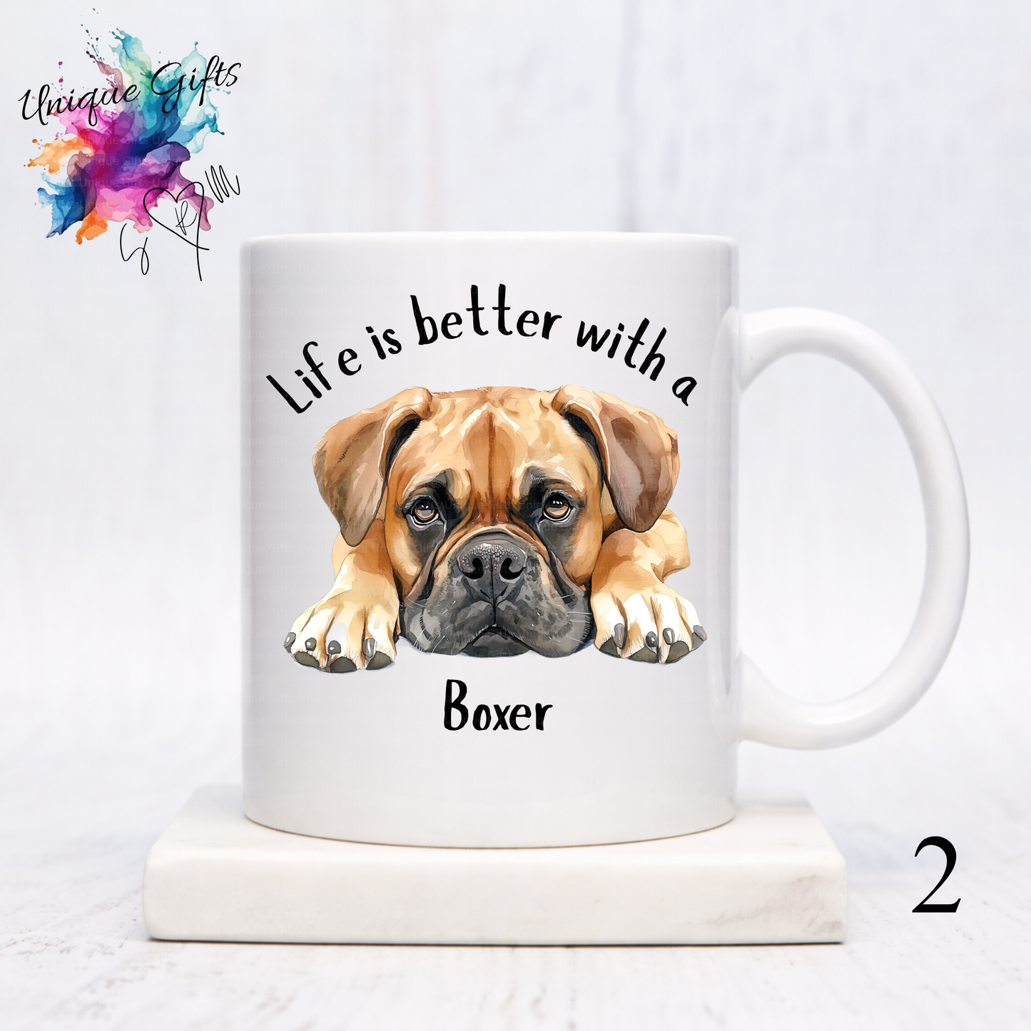 Boxer Dog Coffee Mug | Life is Better with a Boxer – 11oz Ceramic