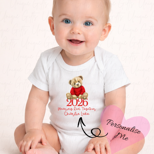 Red Nose Day Bear Baby Grow | Unique Gifts