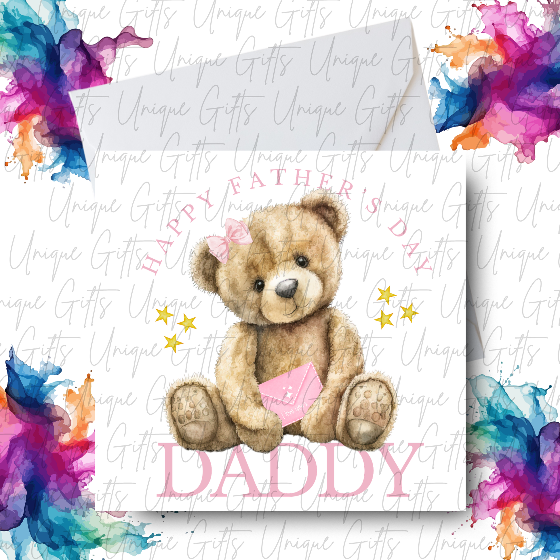 Personalised cute bear Father's Day card – Daddy or Grandad | Unique Gifts