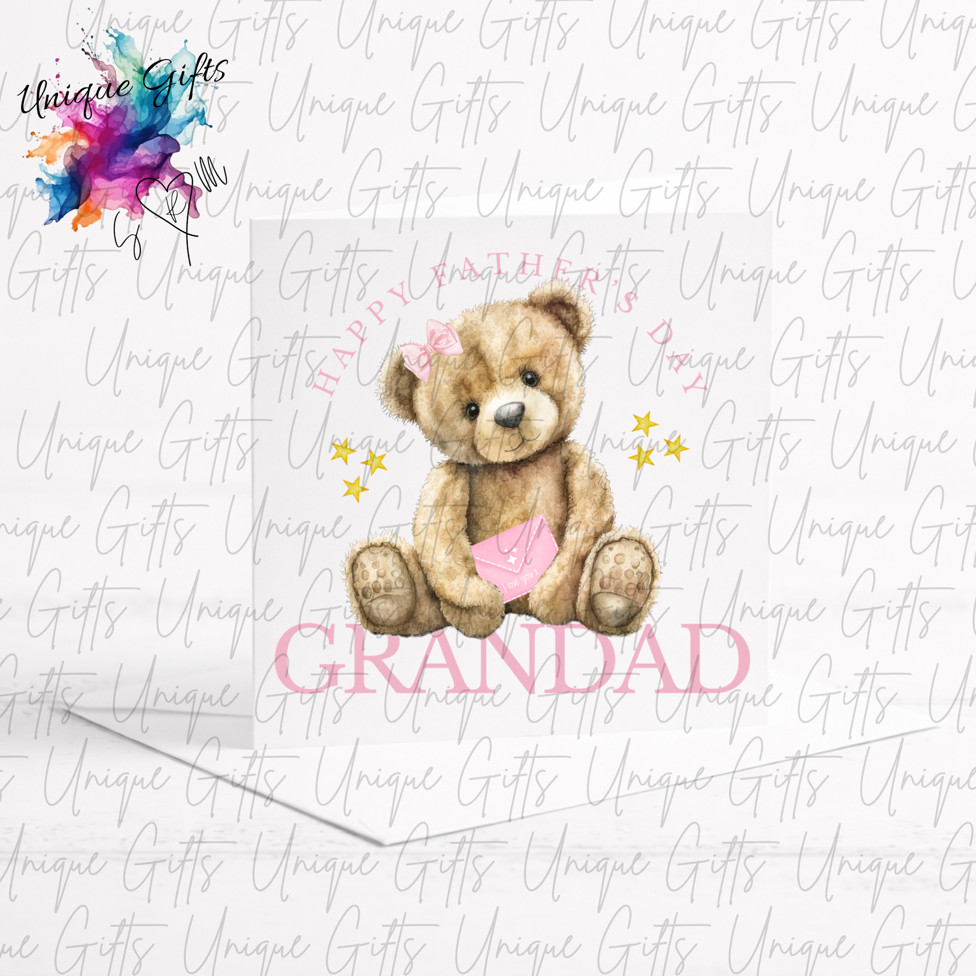 Personalised cute bear Father's Day card – Daddy or Grandad | Unique Gifts