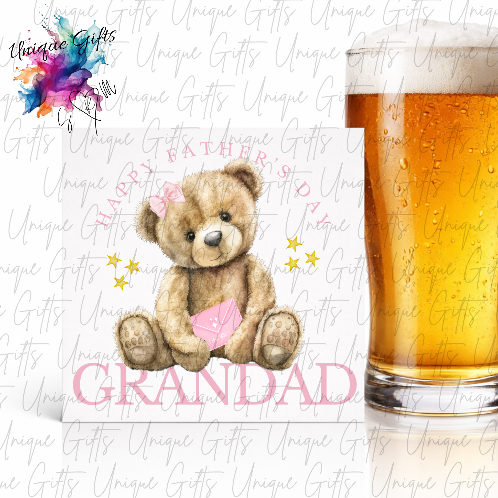 Personalised cute bear Father's Day card – Daddy or Grandad | Unique Gifts