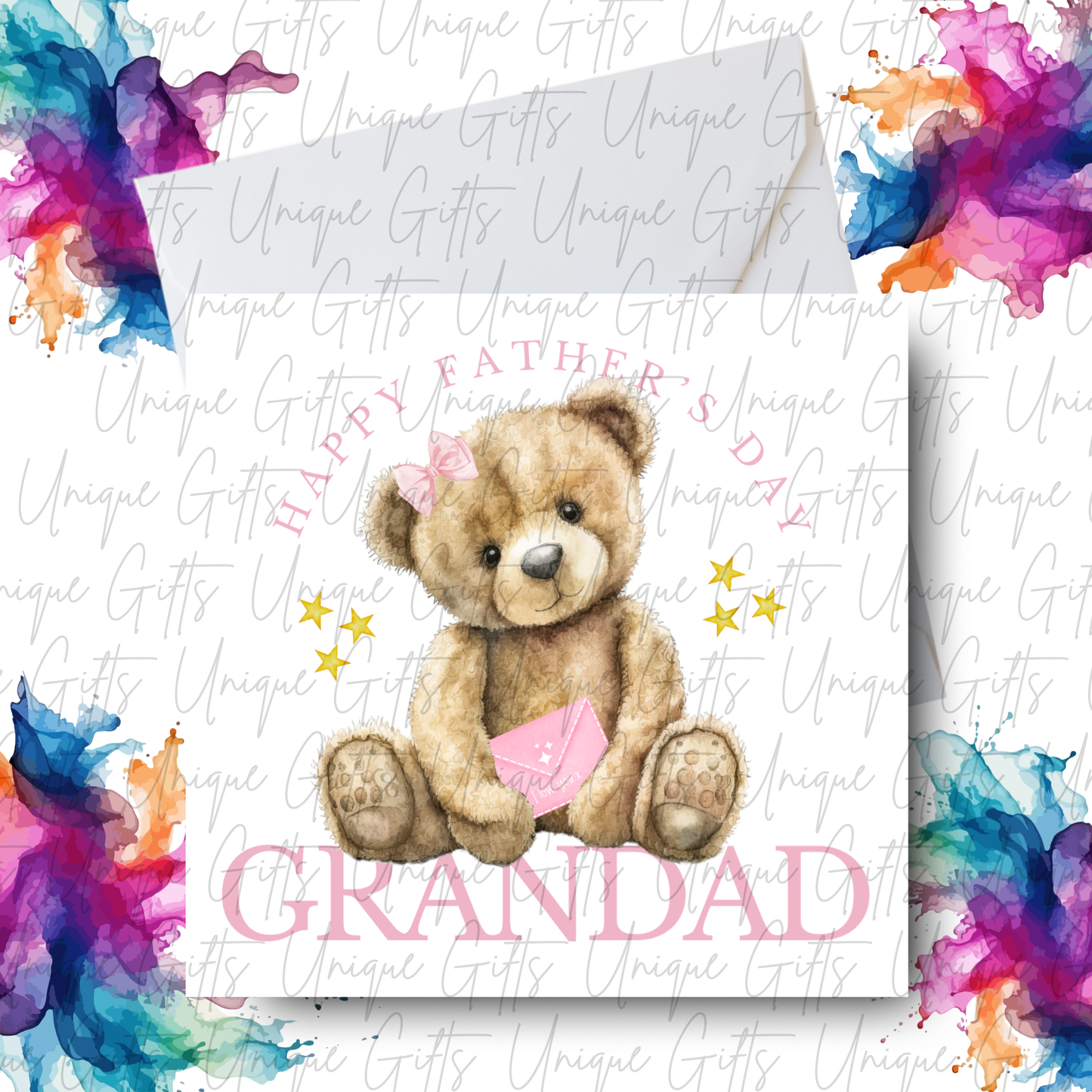 Personalised cute bear Father's Day card – Daddy or Grandad | Unique Gifts