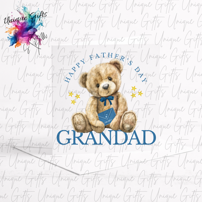 Personalised cute bear Father's Day card – Daddy or Grandad | Unique Gifts