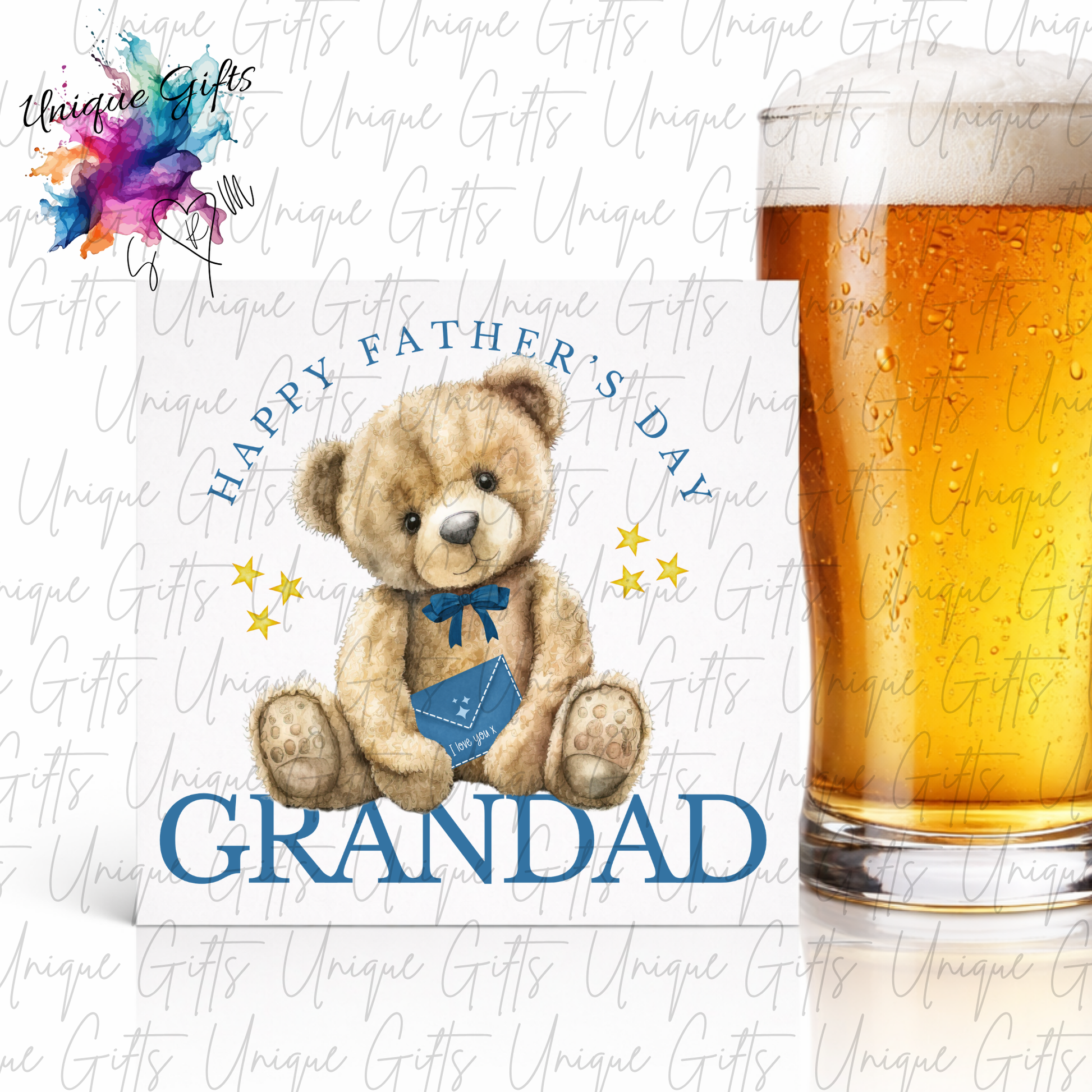 Personalised cute bear Father's Day card – Daddy or Grandad | Unique Gifts