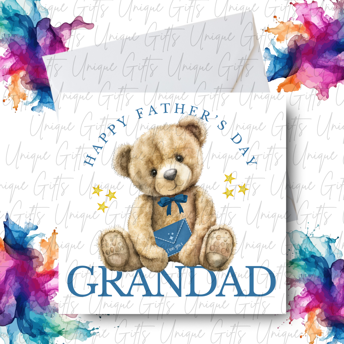 Personalised cute bear Father's Day card – Daddy or Grandad | Unique Gifts