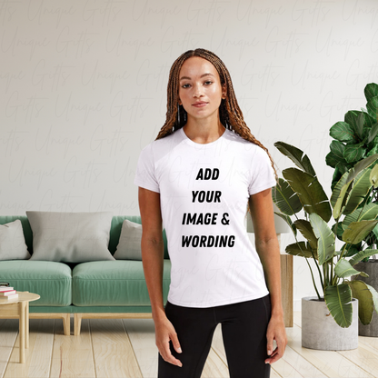 Women’s Custom Performance T-Shirt | Lightweight, Stretch Fit | Personalised Activewear Gift