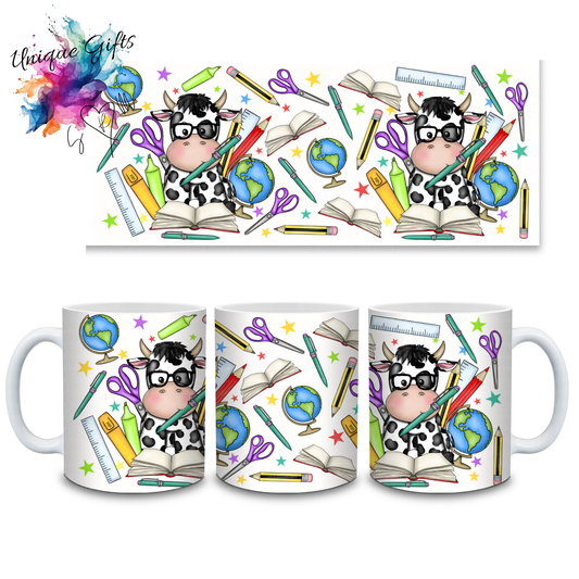 Teacher Cow Mug – Glasses & Stationery Design