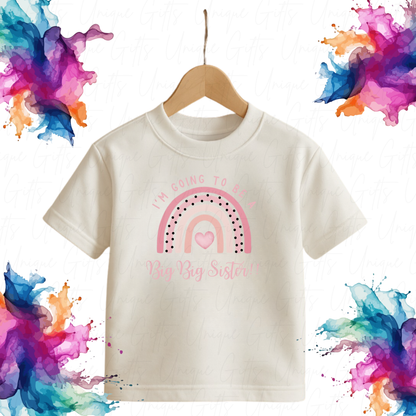 I’m Going to Be Big Sister / Big Brother Short Sleeve Children’s T-Shirt | Pregnancy Announcement Tee | Soft Cotton Blend