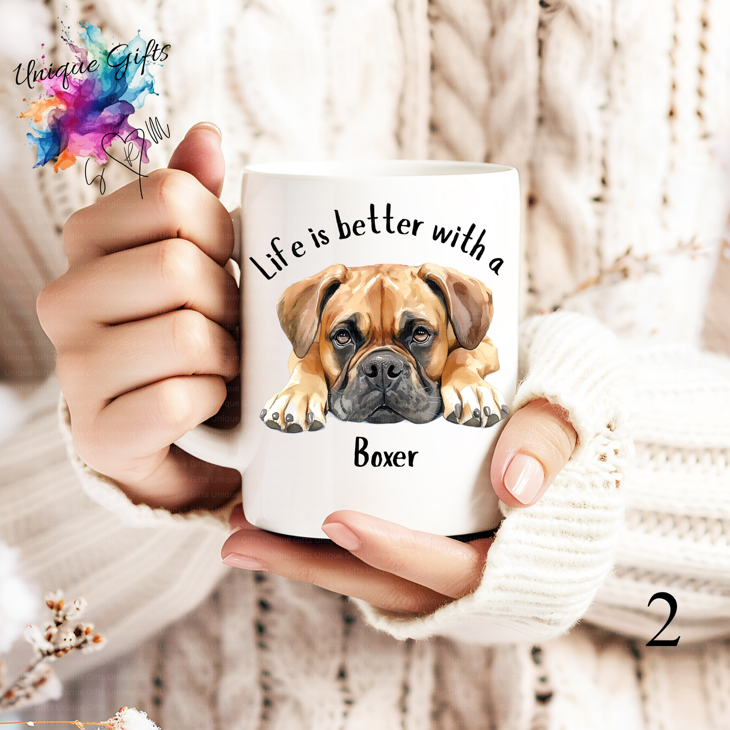 Boxer Dog Coffee Mug | Life is Better with a Boxer – 11oz Ceramic