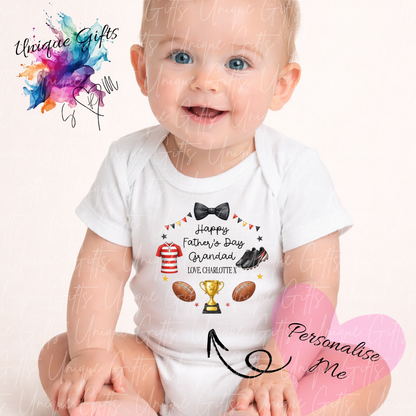 Rugby Dad or Grandad Baby Grow | Unique Gifts