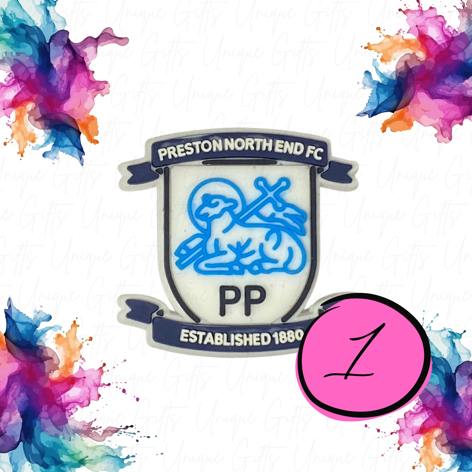 Preston North End PVC croc charm – football club badge shoe charm – unique gifts uk